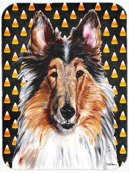 Collie Candy Corn Halloween Glass Cutting Board Large Size SC9646LCB by Caroline's Treasures