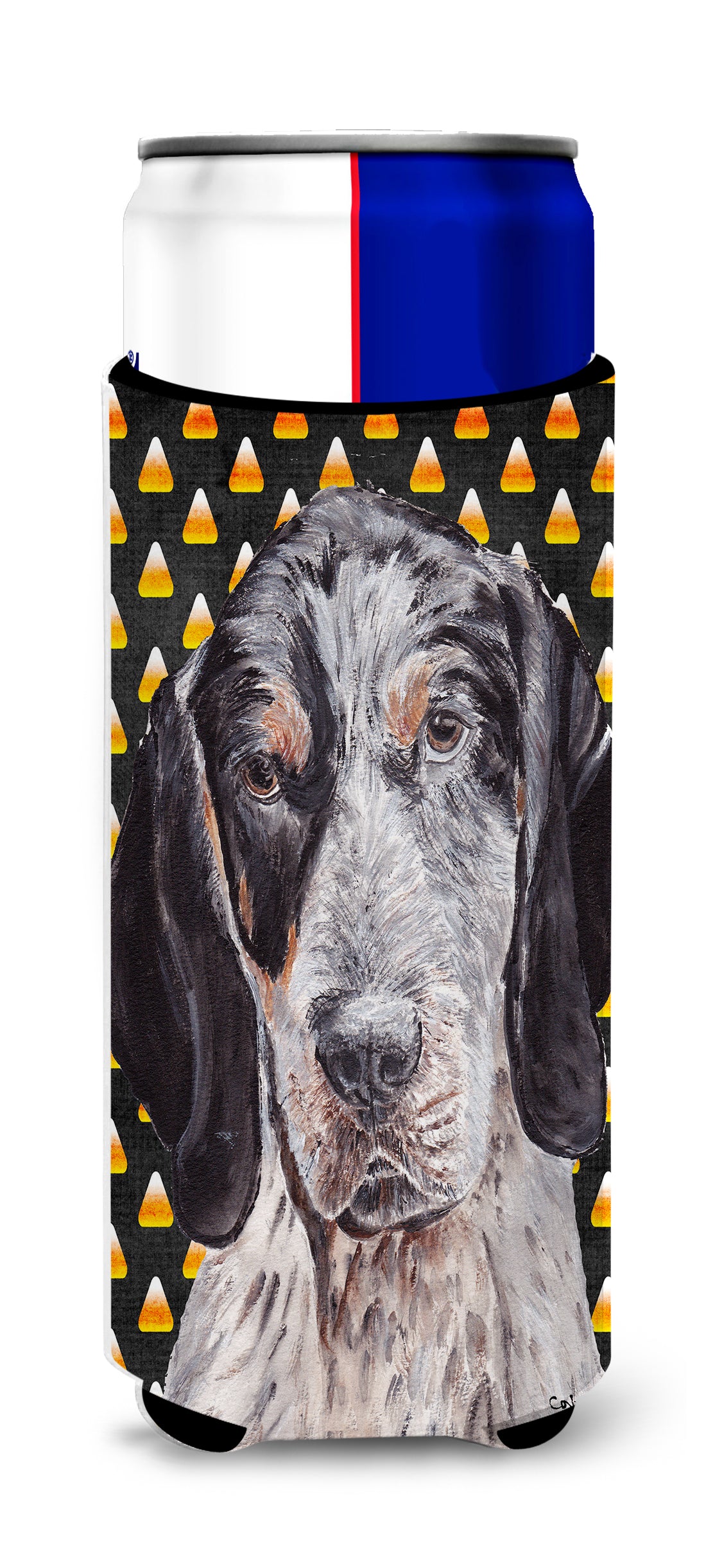 Blue Tick Coonhound Candy Corn Halloween Ultra Beverage Insulators for slim cans SC9649MUK