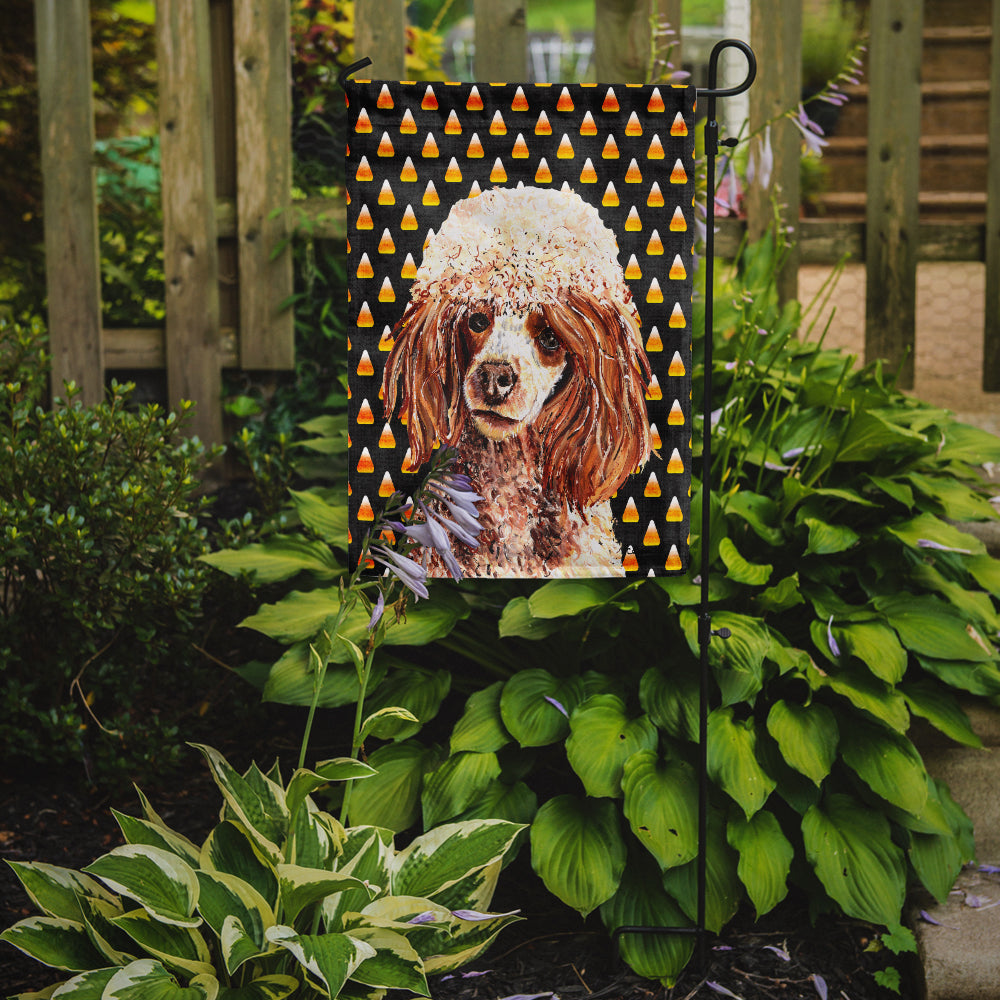 Red Miniature Poodle Candy Corn Halloween Flag Garden Size SC9651GF