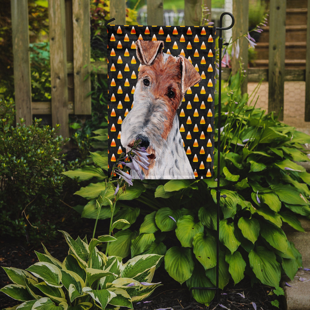 Wire Fox Terrier Candy Corn Halloween Flag Garden Size SC9652GF