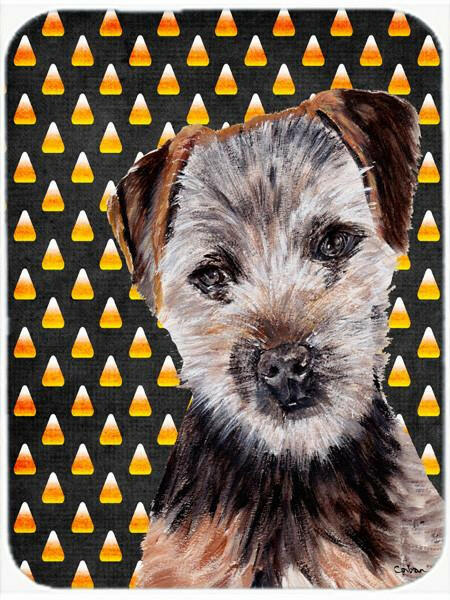 Norfolk Terrier Puppy Candy Corn Halloween Glass Cutting Board Large Size SC9663LCB by Caroline&#39;s Treasures