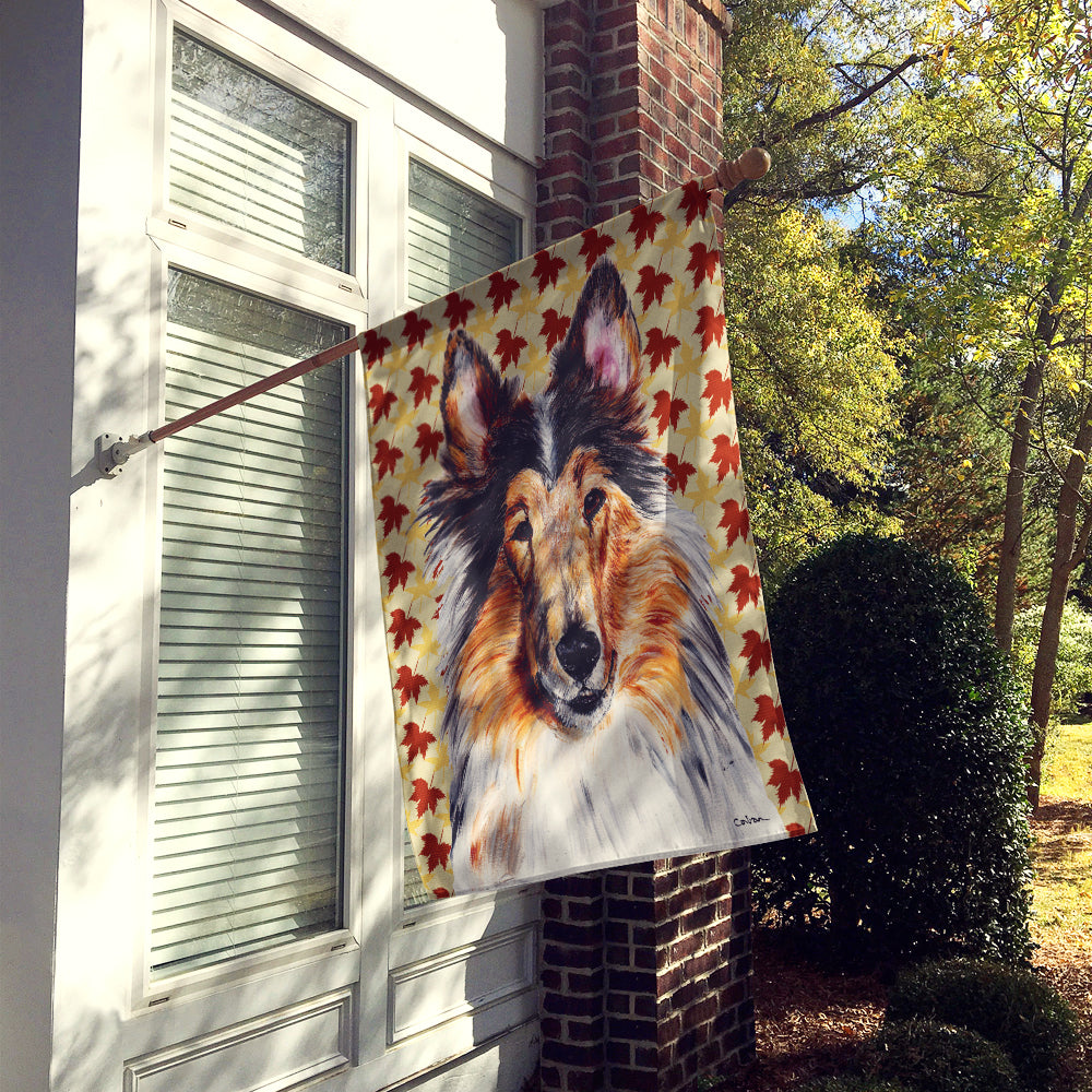 Collie Fall Leaves Flag Canvas House Size SC9670CHF