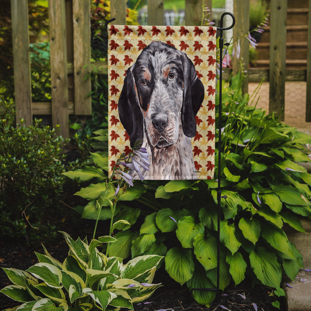 Blue Tick Coonhound Fall Leaves Flag Garden Size SC9673GF