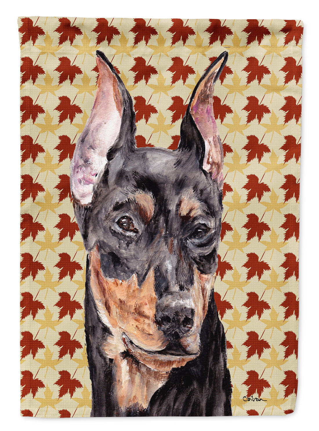 German Pinscher Fall Leaves Flag Canvas House Size SC9692CHF