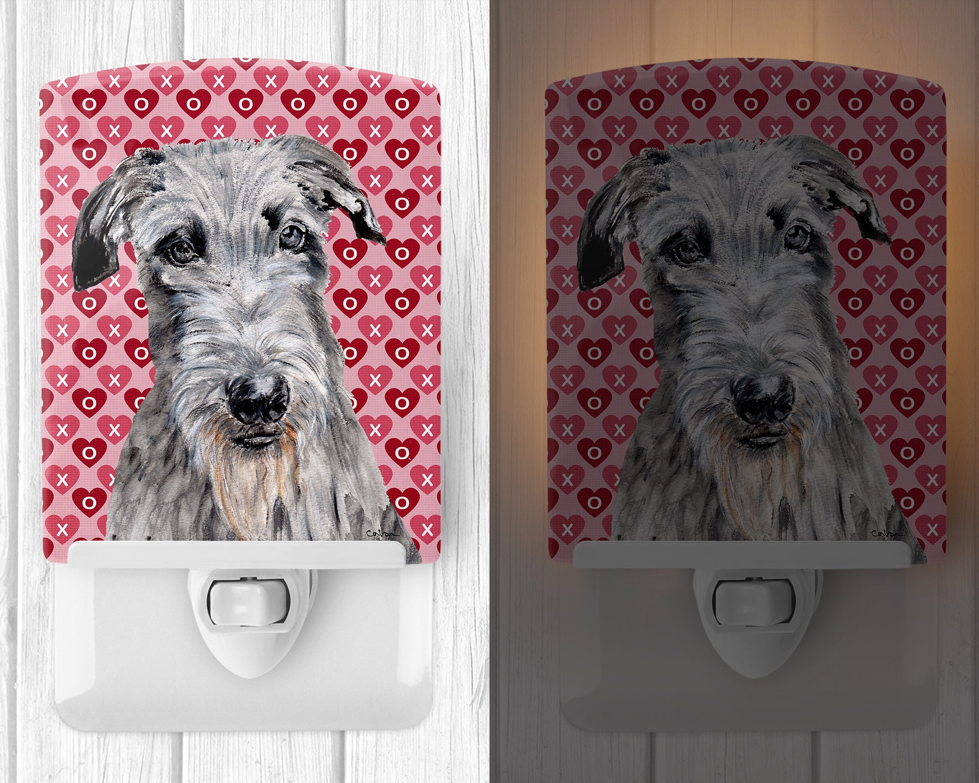 Scottish Deerhound Hearts and Love Ceramic Night Light SC9706CNL - the-store.com