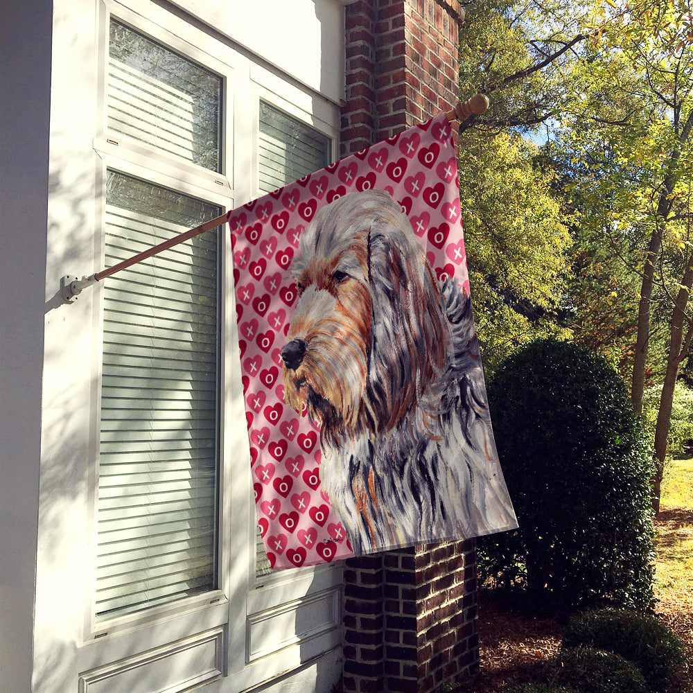 Otterhound Hearts and Love Flag Canvas House Size SC9708CHF