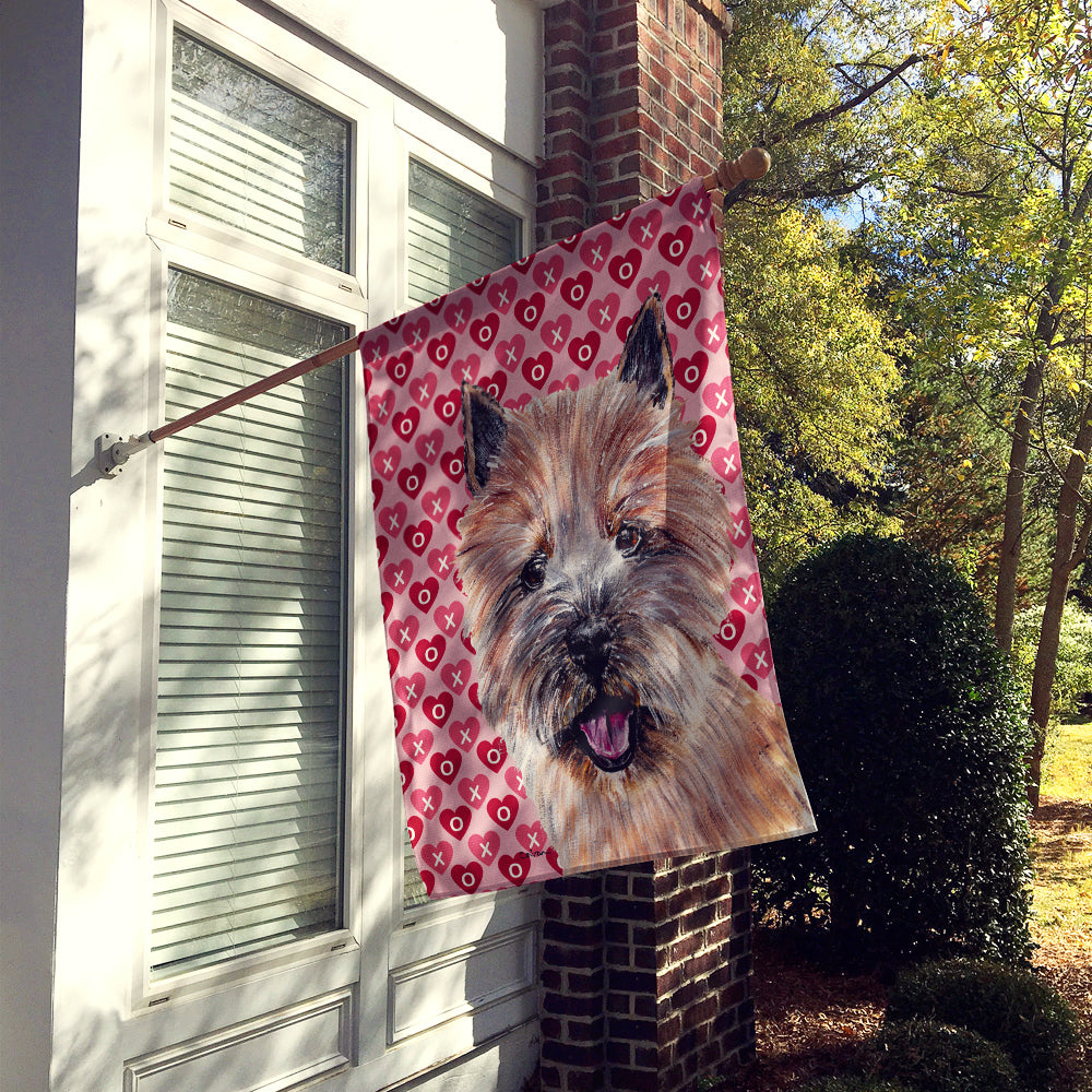 Norwich Terrier Hearts and Love Flag Canvas House Size SC9710CHF