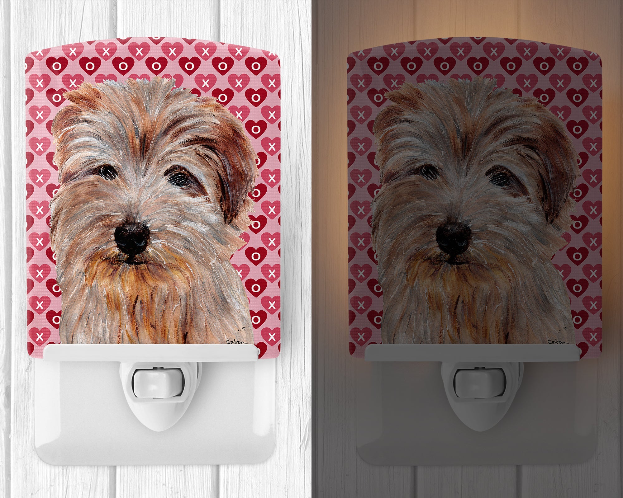Norfolk Terrier Hearts and Love Ceramic Night Light SC9712CNL - the-store.com