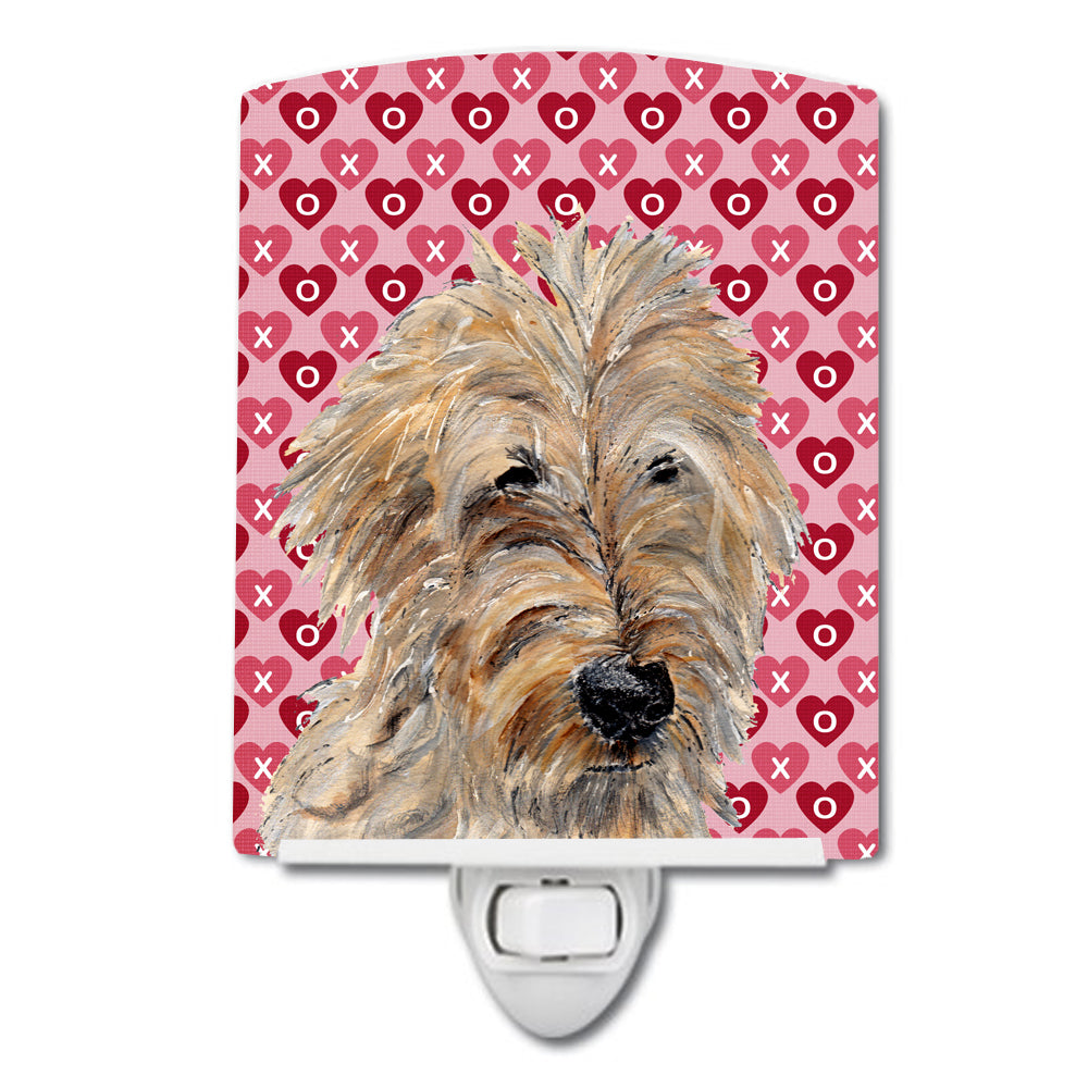 Golden Doodle 2 Hearts and Love Ceramic Night Light SC9715CNL - the-store.com
