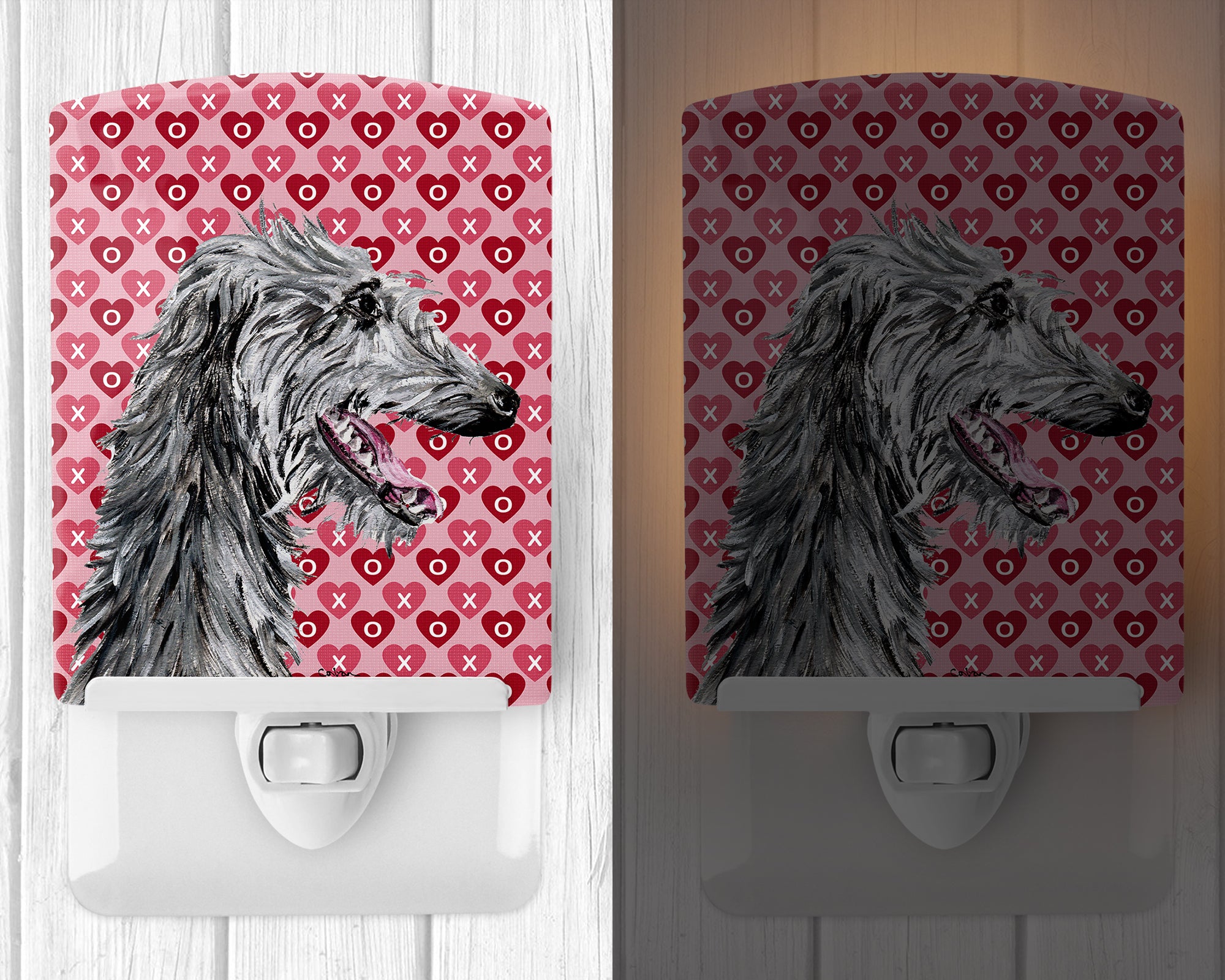 Scottish Deerhound Hearts and Love Ceramic Night Light SC9717CNL - the-store.com