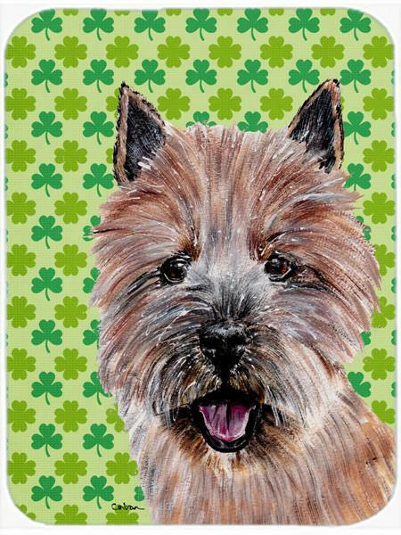 Norwich Terrier Lucky Shamrock St. Patrick's Day Glass Cutting Board Large Size SC9734LCB by Caroline's Treasures