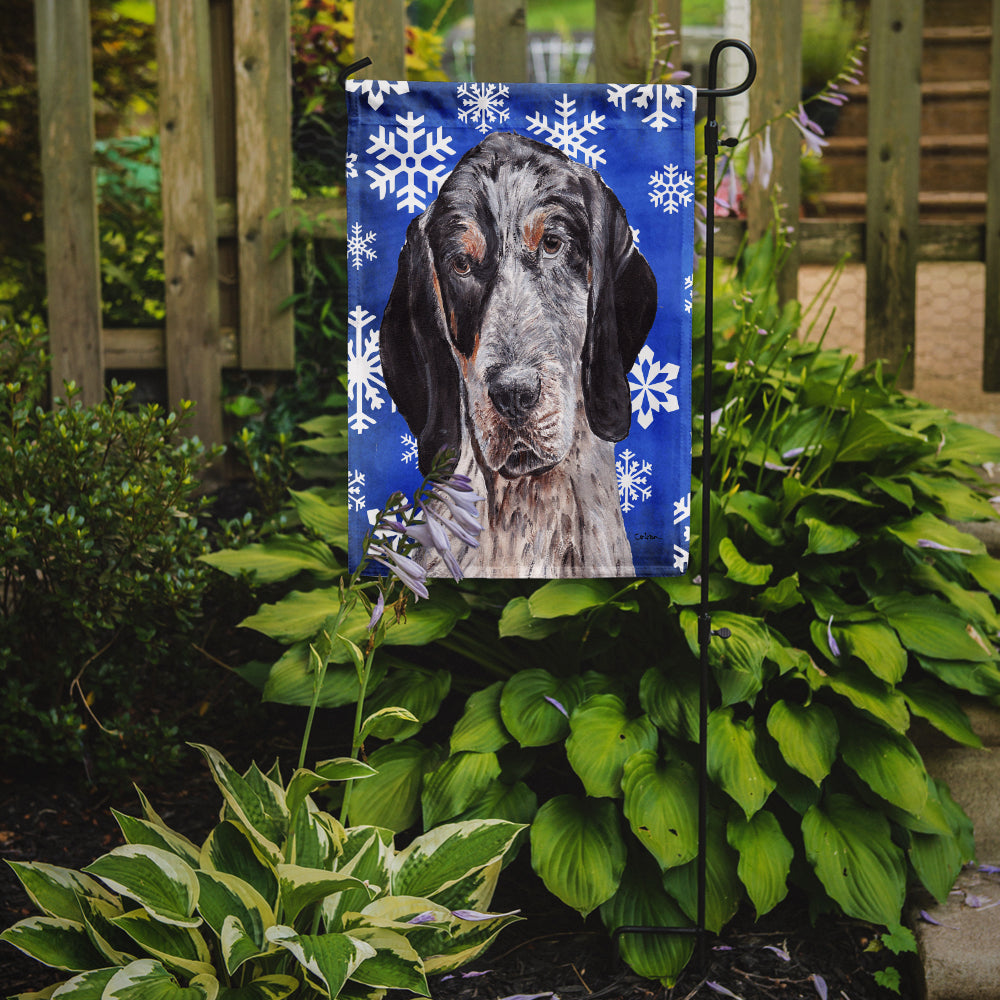 Blue Tick Coonhound Winter Snowflakes Flag Garden Size SC9769GF