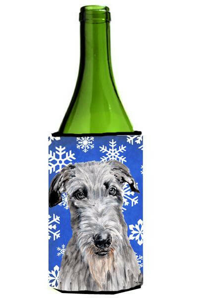 Scottish Deerhound Winter Snowflakes Wine Bottle Beverage Insulator Hugger SC9778LITERK by Caroline's Treasures