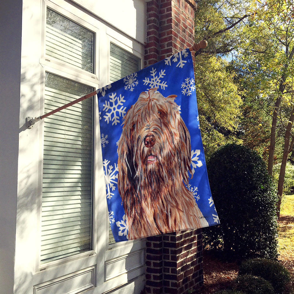 Otterhound Winter Snowflakes Flag Canvas House Size SC9781CHF