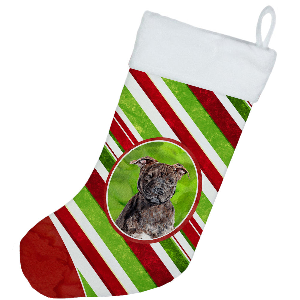 Staffordshire Bull Terrier Staffie Candy Cane Christmas Christmas Stocking SC9801-CS