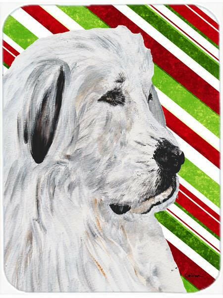 Great Pyrenees Candy Cane Christmas Glass Cutting Board Large Size SC9810LCB by Caroline's Treasures