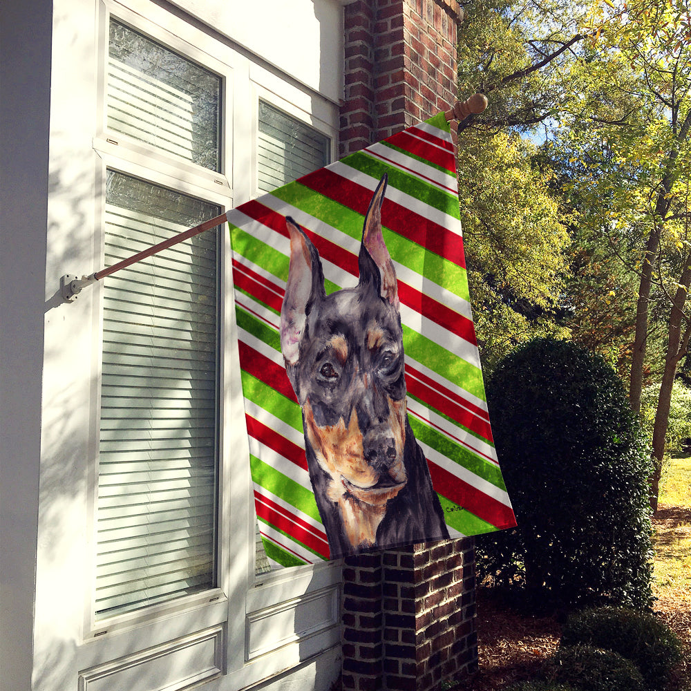 German Pinscher Candy Cane Christmas Flag Canvas House Size SC9812CHF