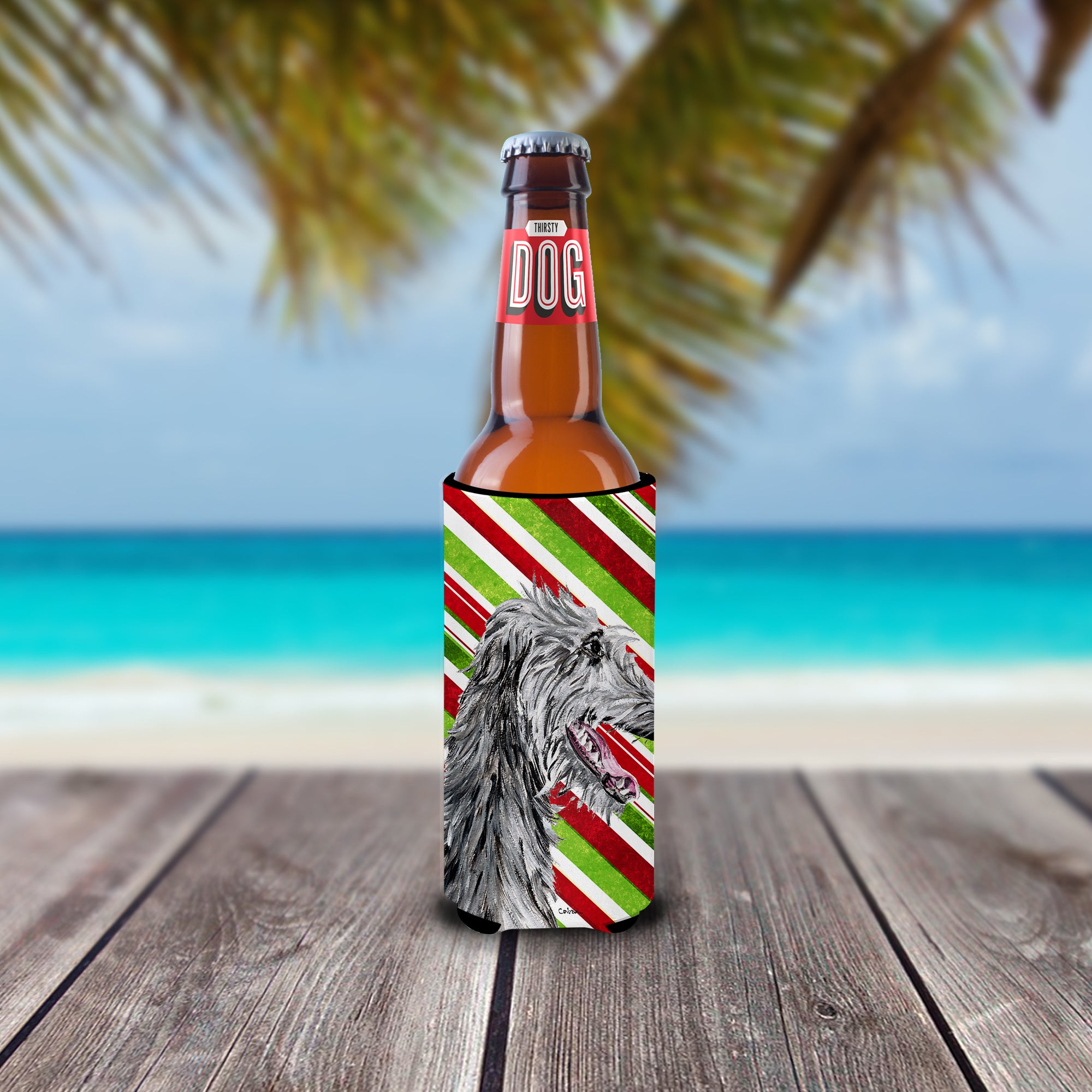 Scottish Deerhound Candy Cane Christmas Ultra Beverage Insulators for slim cans SC9813MUK