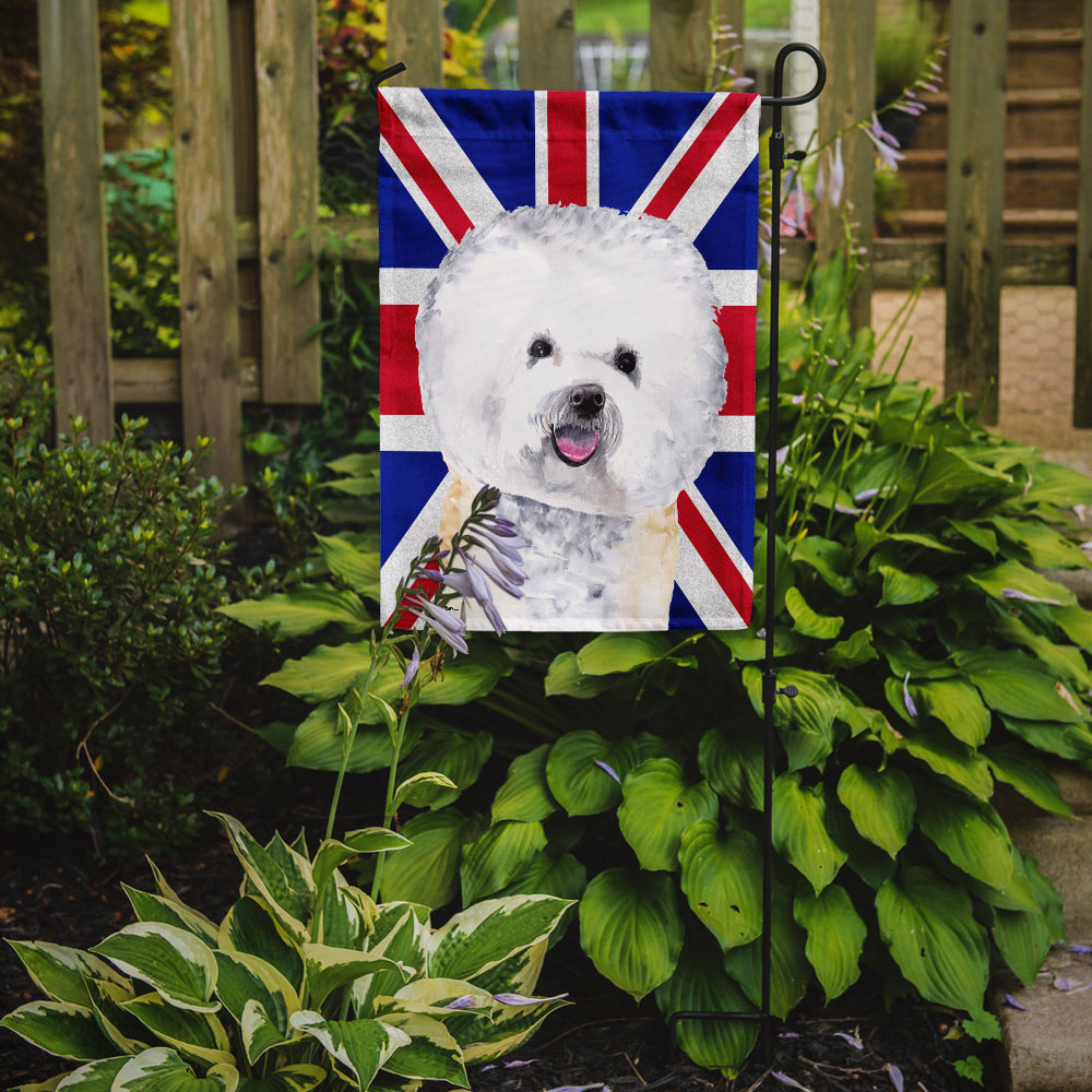 Bichon Frise with English Union Jack British Flag Flag Garden Size