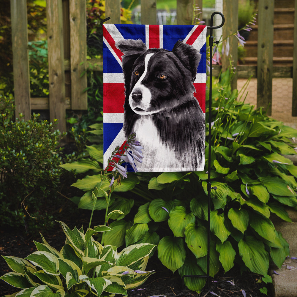 Border Collie with English Union Jack British Flag Flag Garden Size SC9824GF