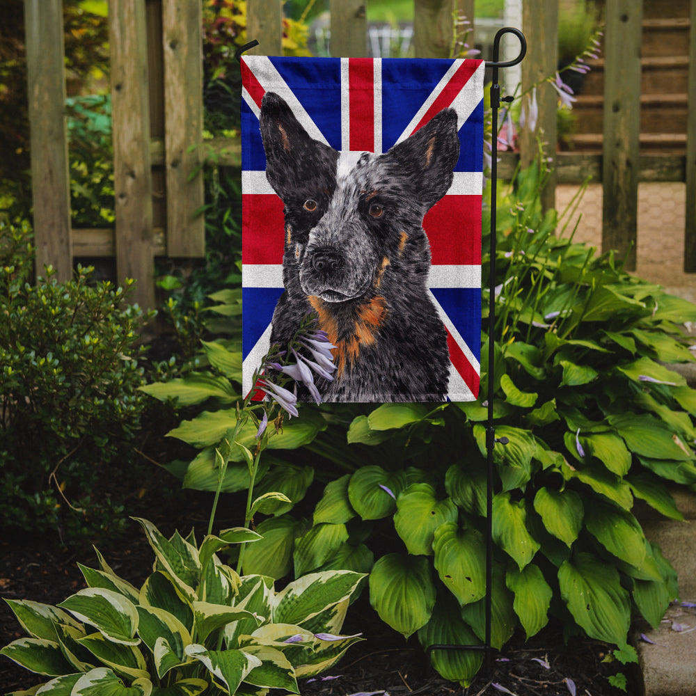 Australian Cattle Dog with English Union Jack British Flag Flag Garden Size SC9853GF