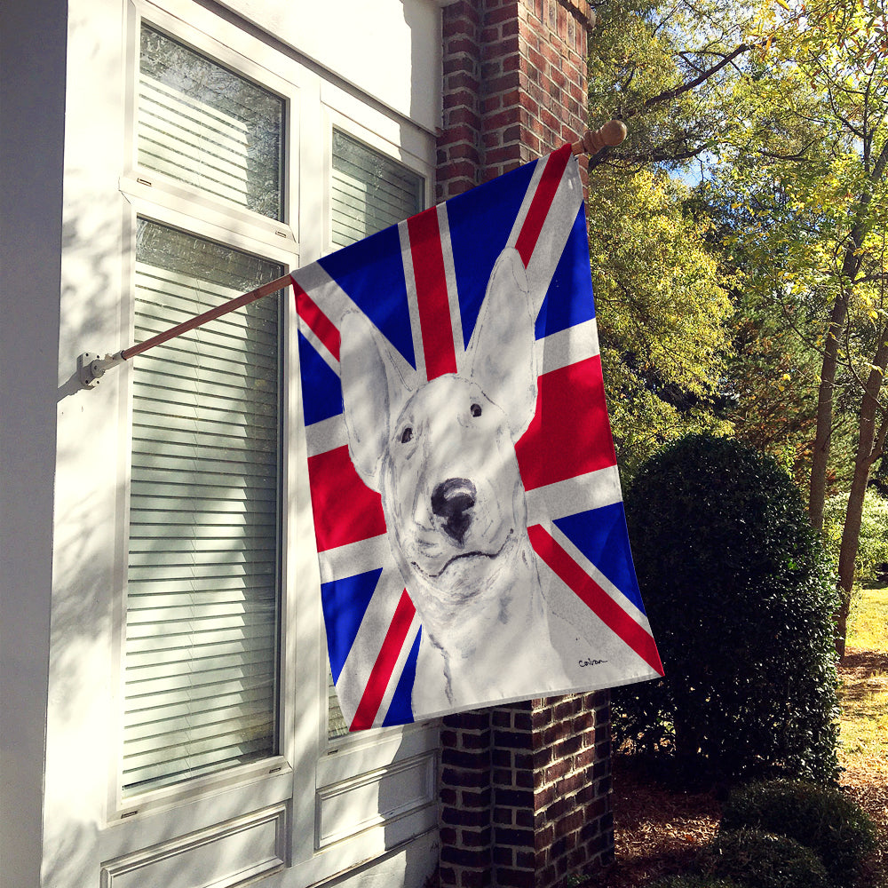 Bull Terrier with English Union Jack British Flag Flag Canvas House Size SC9860CHF