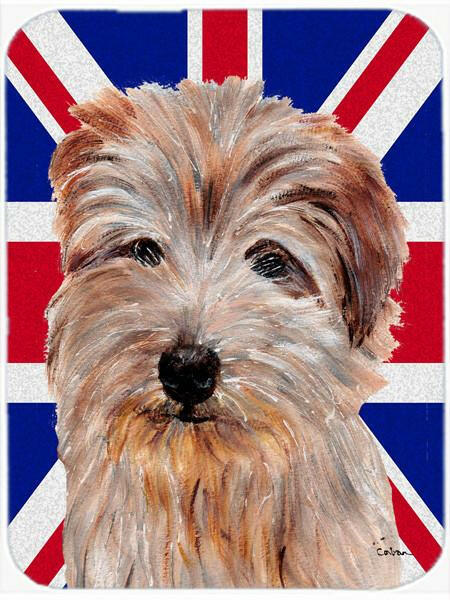 Norfolk Terrier with English Union Jack British Flag Glass Cutting Board Large Size SC9875LCB by Caroline's Treasures