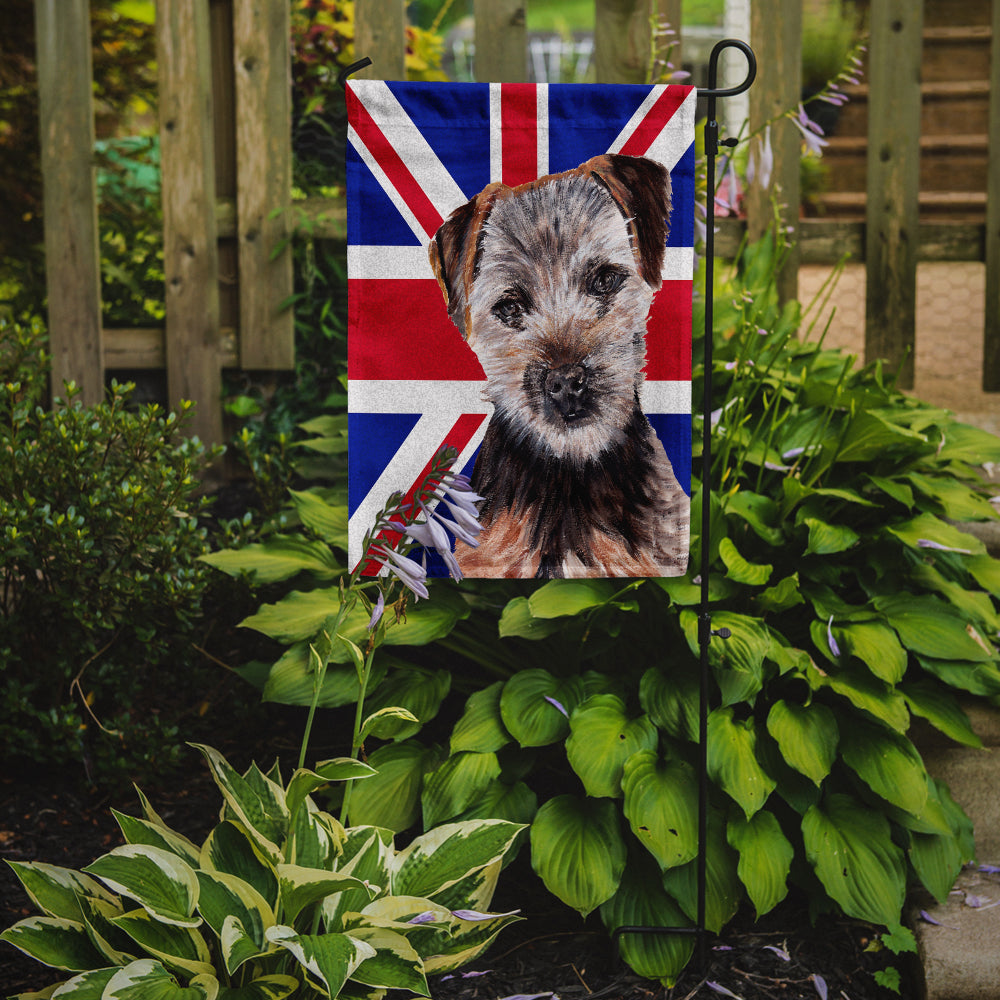 Norfolk Terrier Puppy with English Union Jack British Flag Flag Garden Size SC9876GF