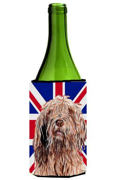 Otterhound with English Union Jack British Flag Wine Bottle Beverage Insulator Hugger SC9878LITERK by Caroline's Treasures