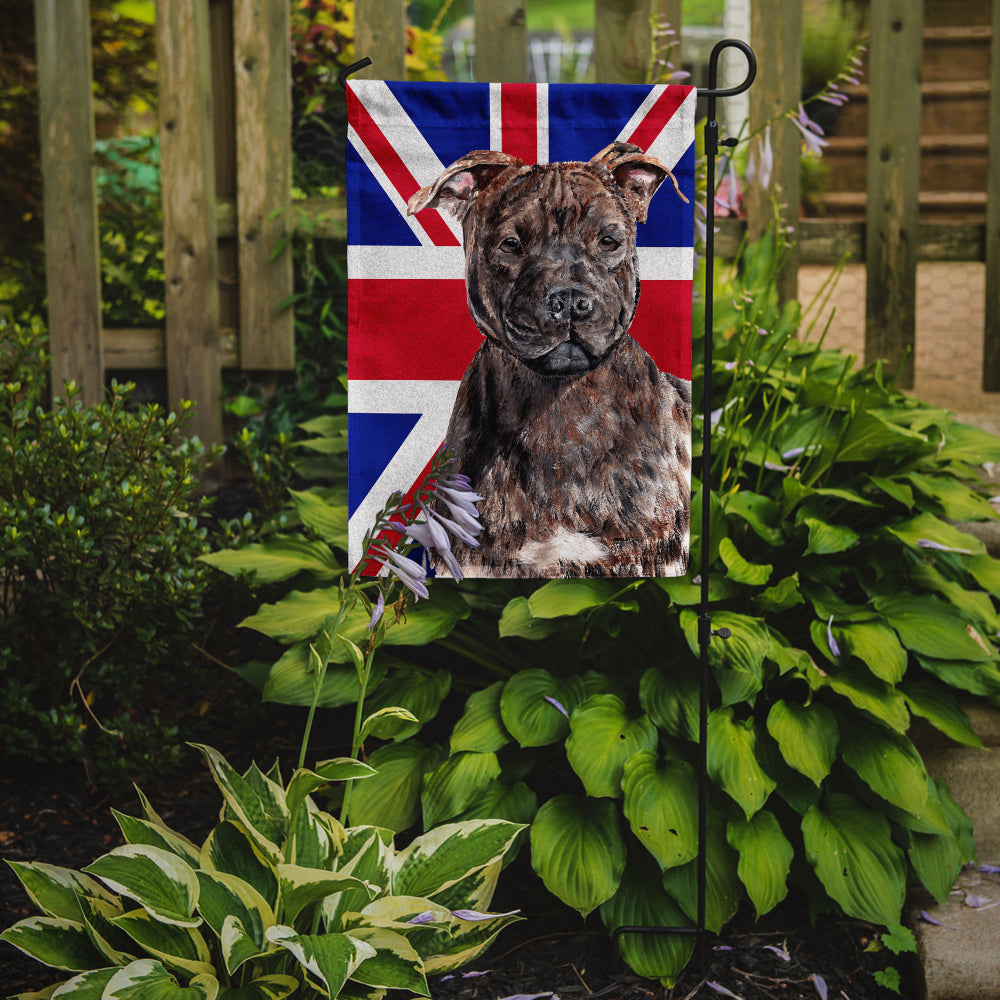 Staffordshire Bull Terrier Staffie with English Union Jack British Flag Flag Garden Size SC9882GF