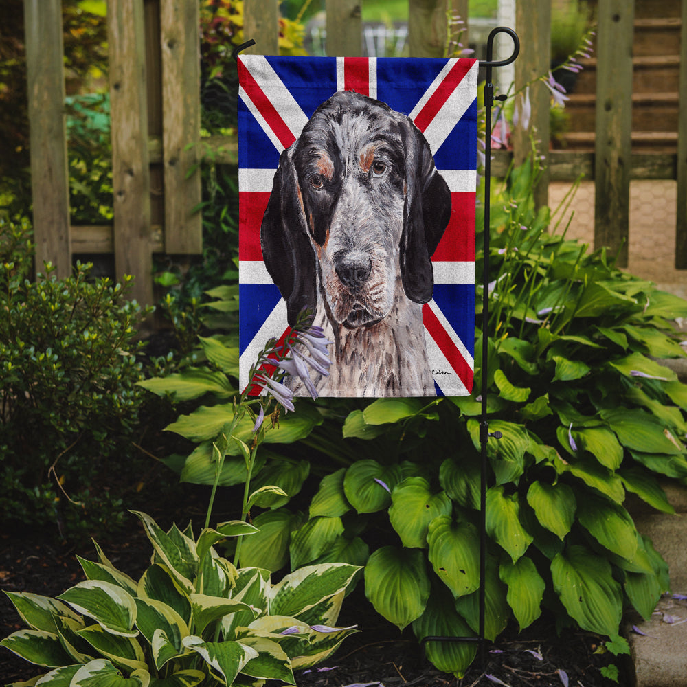 Blue Tick Coonhound with English Union Jack British Flag Flag Garden Size