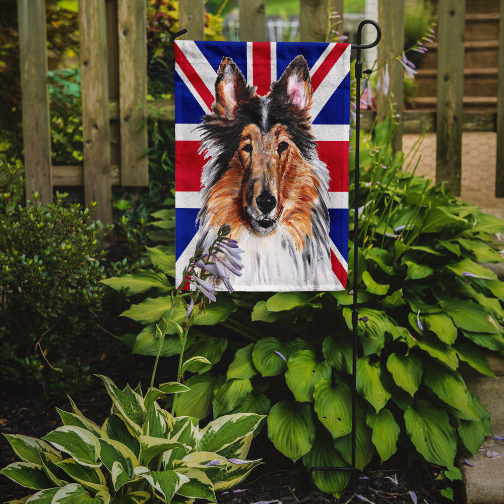 Collie with English Union Jack British Flag Flag Garden Size SC9893GF