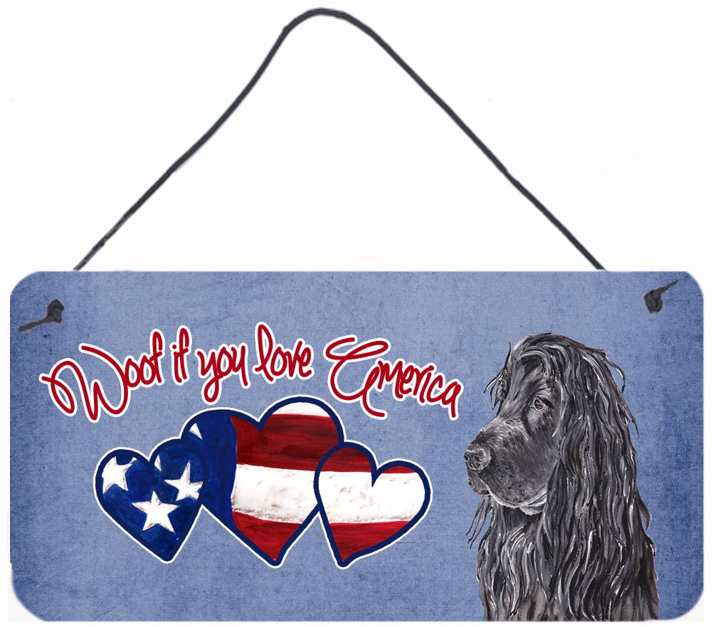 Woof if you love America Poodle Wall or Door Hanging Prints SC9921DS612 by Caroline's Treasures