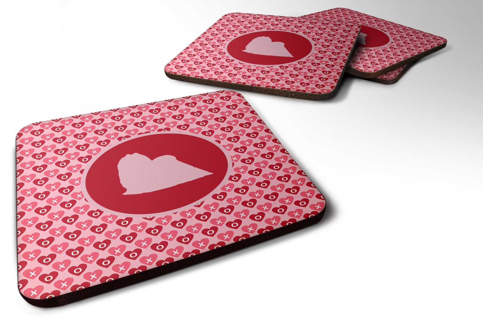 Set of 4 Maltese Valentine Hearts Foam Coasters - the-store.com