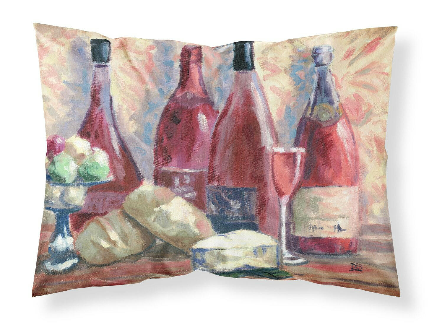 Wine and Cheese by David Smith Fabric Standard Pillowcase SDSM0127PILLOWCASE by Caroline's Treasures