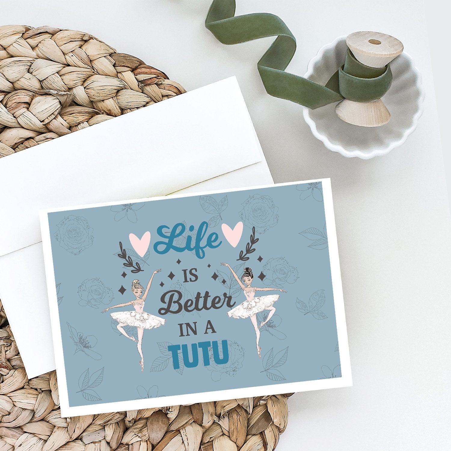 Life is Better in a Tutu Dance Greeting Cards and Envelopes Pack of 8 - the-store.com