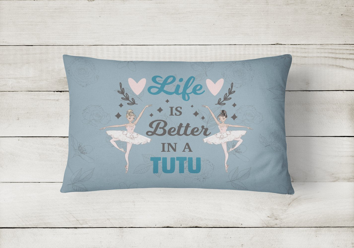 Life is Better in a Tutu Dance Canvas Fabric Decorative Pillow - the-store.com