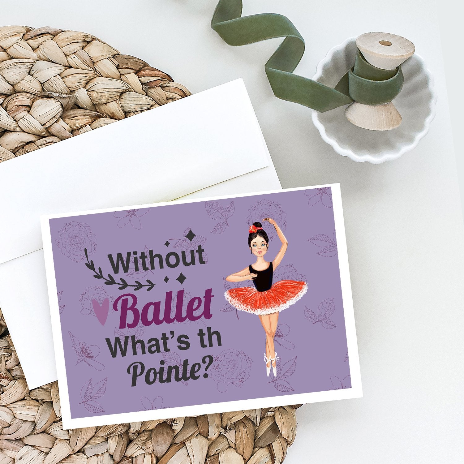 Without Ballet What's the Pointe Dance Greeting Cards and Envelopes Pack of 8 - the-store.com