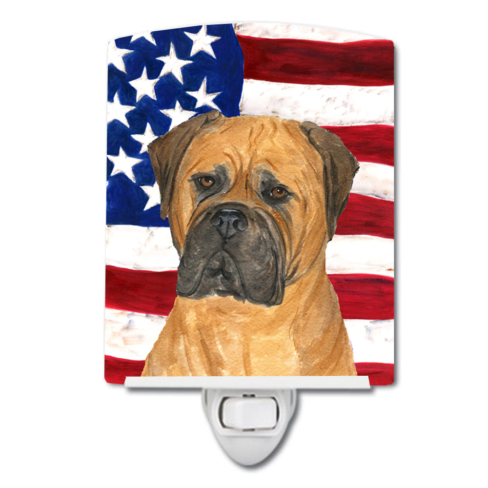 USA American Flag with Bullmastiff Ceramic Night Light SS4001CNL - the-store.com