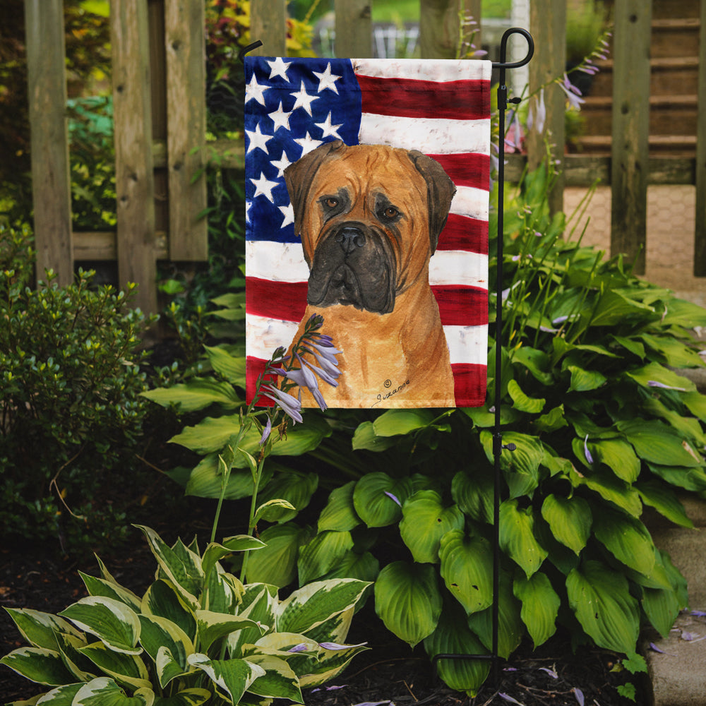 USA American Flag with Bullmastiff Flag Garden Size.