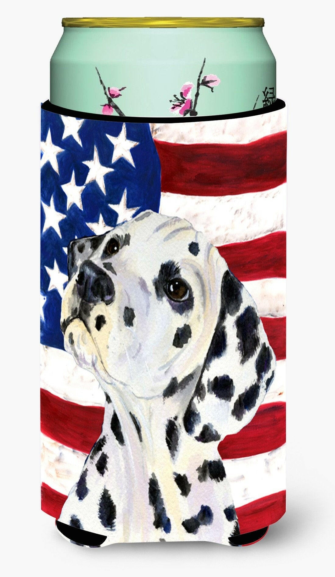 USA American Flag with Dalmatian  Tall Boy Beverage Insulator Beverage Insulator Hugger by Caroline's Treasures