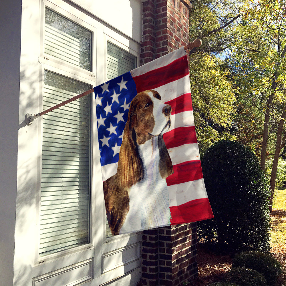 USA American Flag with Springer Spaniel Flag Canvas House Size