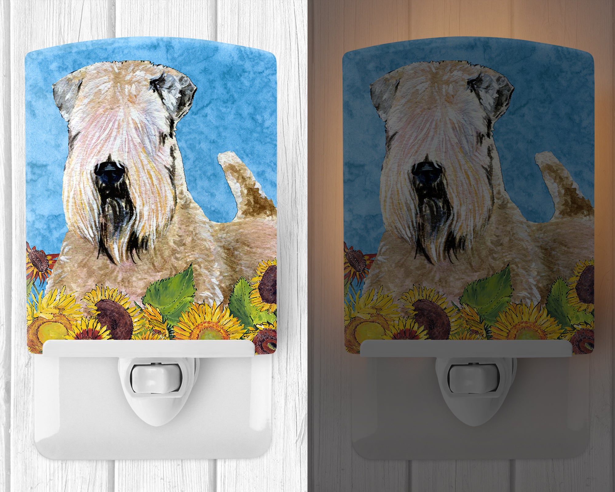 Wheaten Terrier Soft Coated in Summer Flowers Ceramic Night Light SS4121CNL - the-store.com