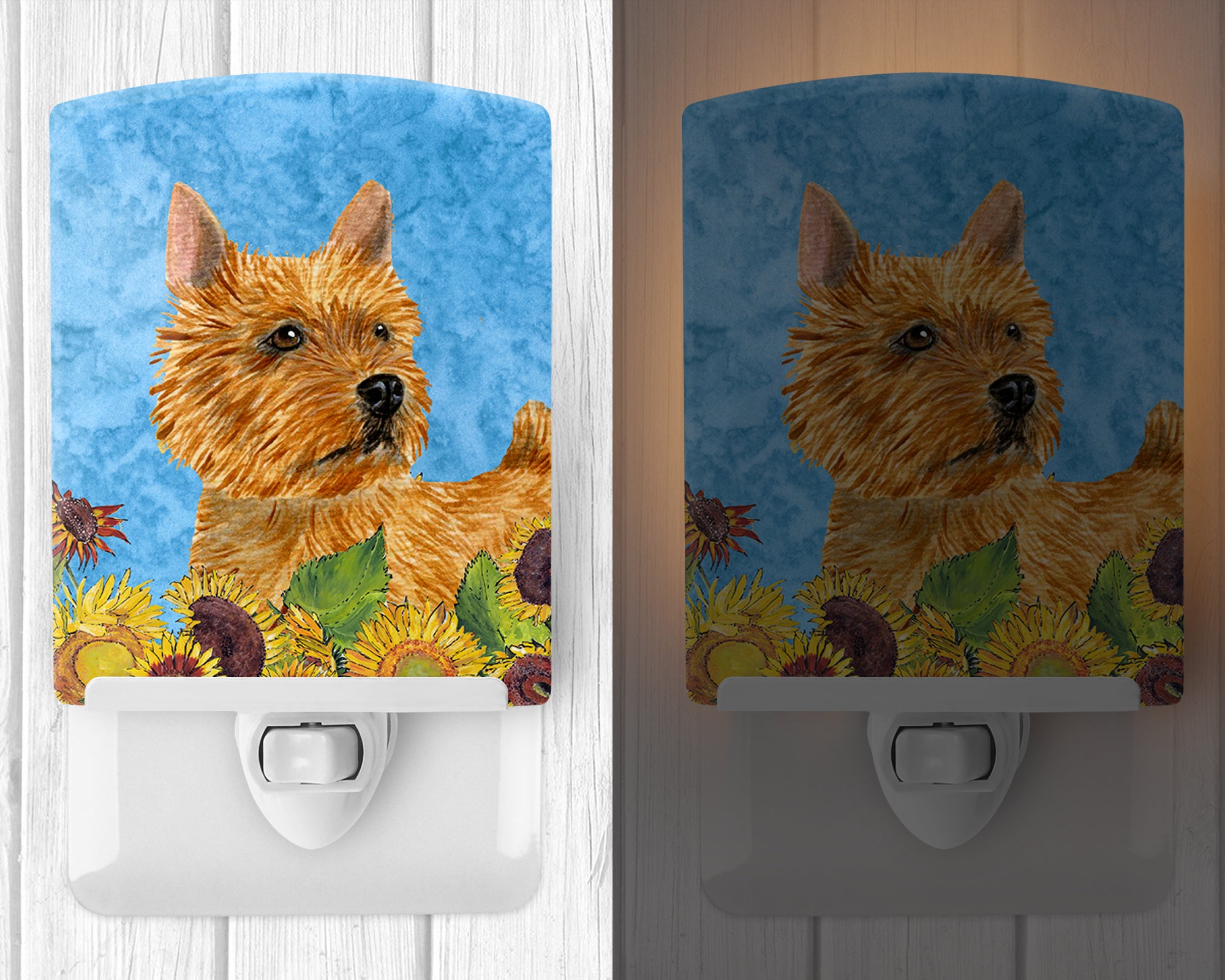 Norwich Terrier in Summer Flowers Ceramic Night Light SS4132CNL - the-store.com
