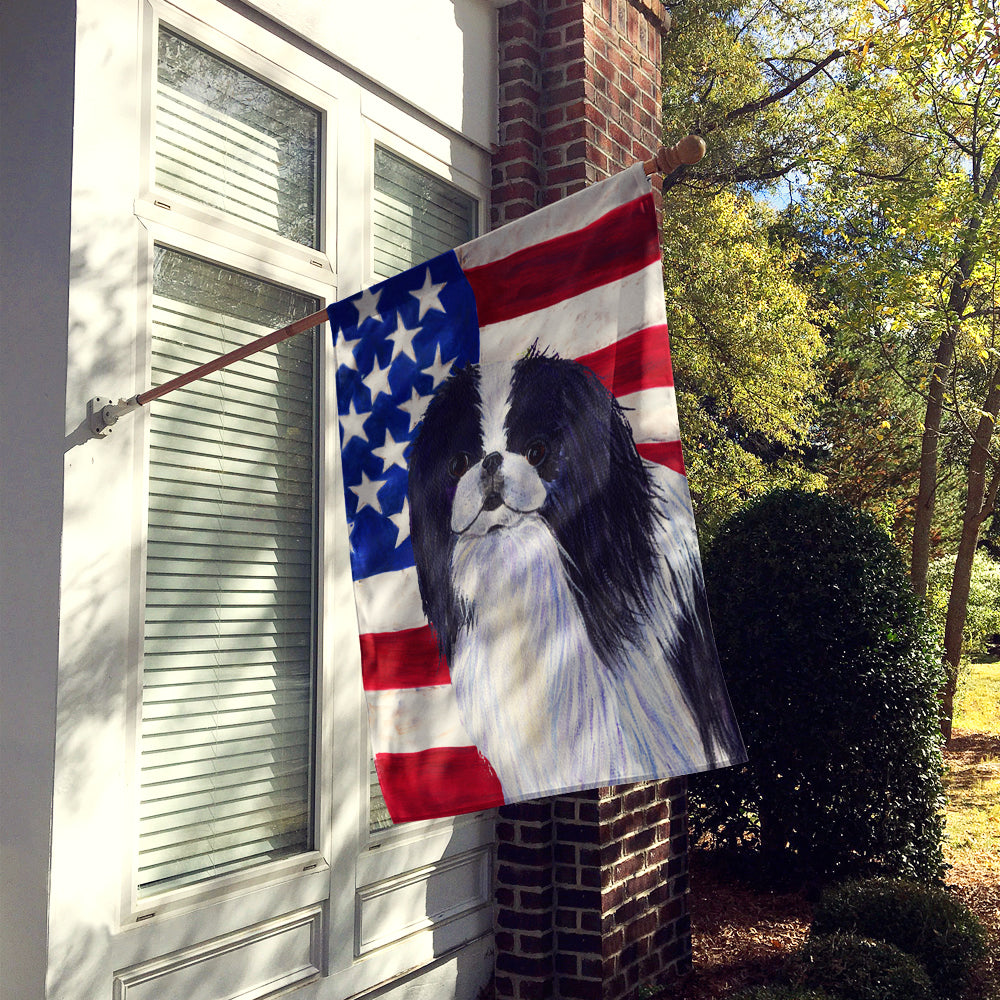 USA American Flag with Japanese Chin Flag Canvas House Size