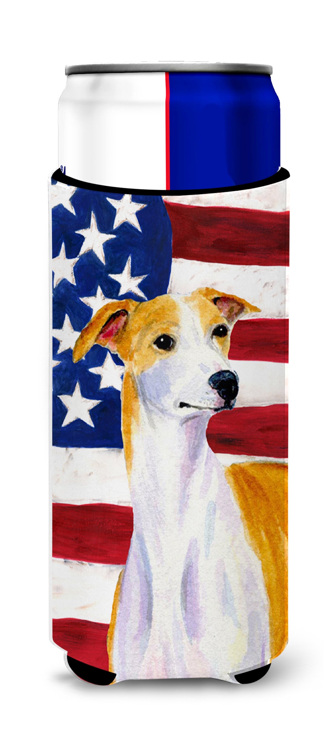 USA American Flag with Whippet Ultra Beverage Insulators for slim cans SS4246MUK.