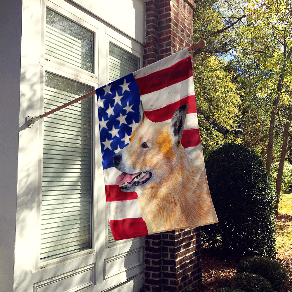 USA American Flag with Australian Cattle Dog Flag Canvas House Size