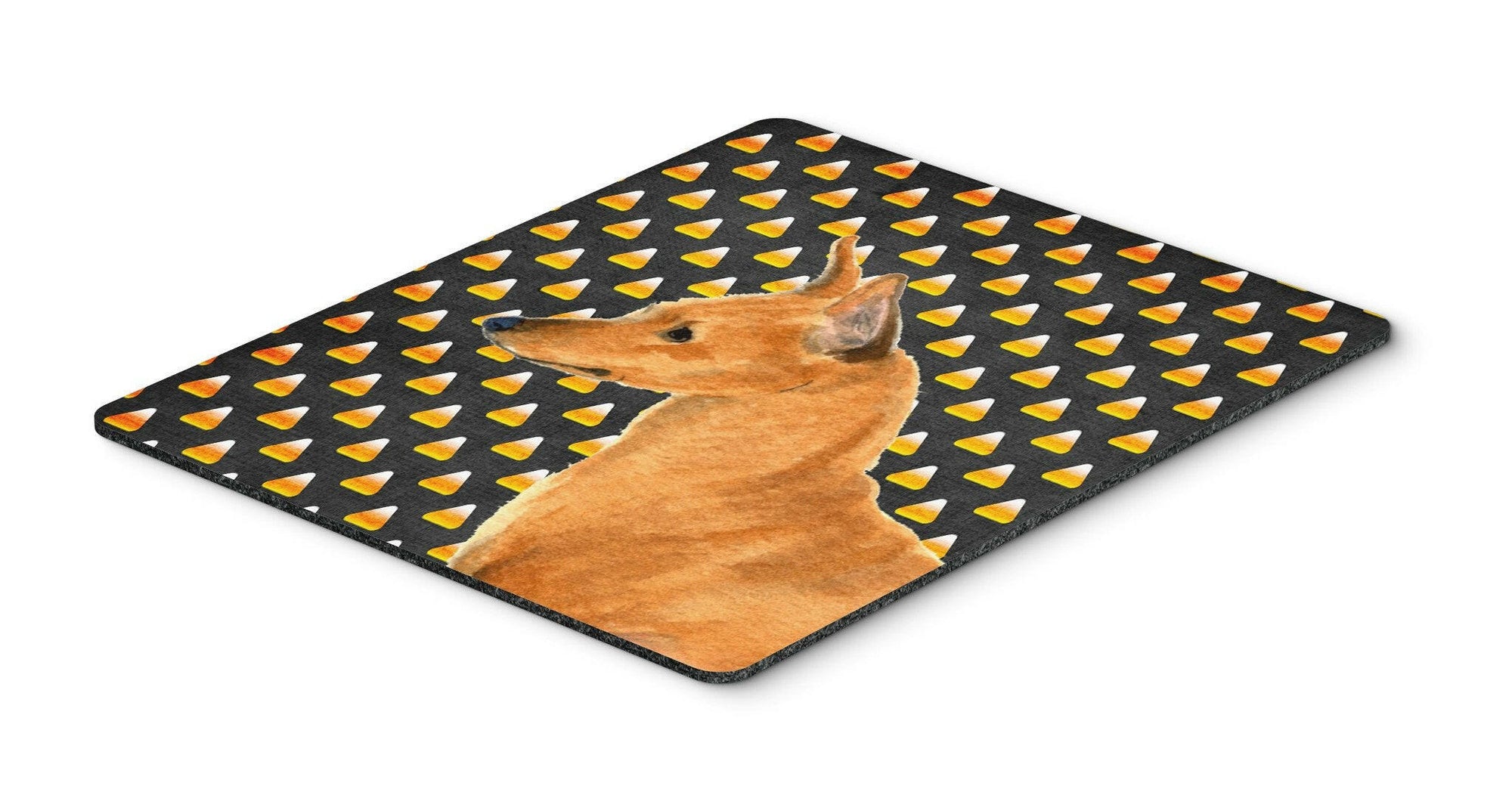 Min Pin Candy Corn Halloween Portrait Mouse Pad, Hot Pad or Trivet by Caroline's Treasures