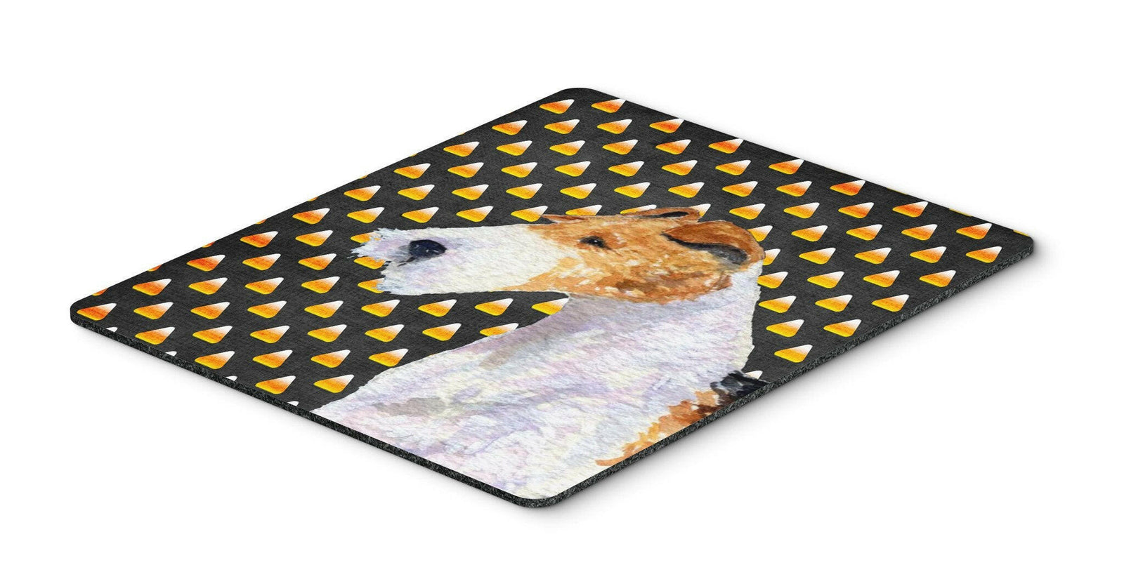 Fox Terrier Candy Corn Halloween Portrait Mouse Pad, Hot Pad or Trivet by Caroline's Treasures