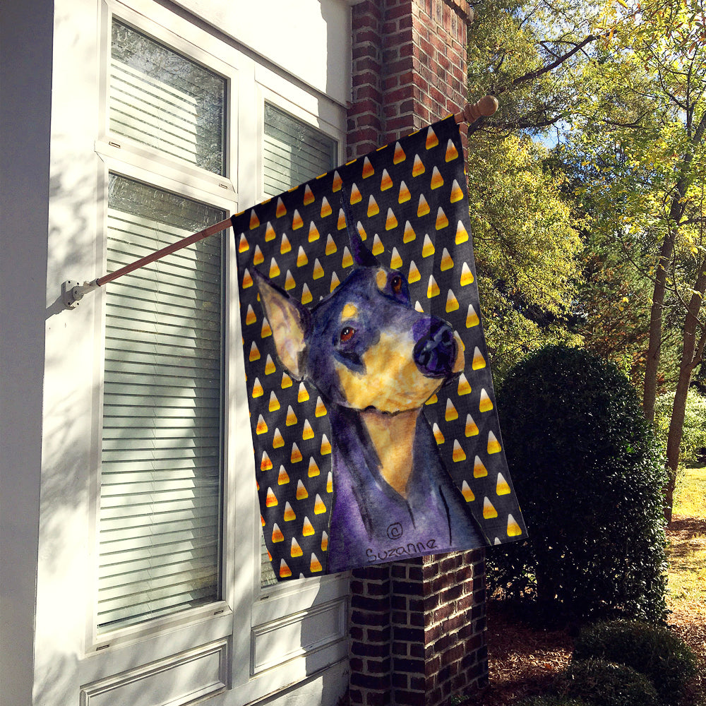 Doberman Candy Corn Halloween Portrait Flag Canvas House Size